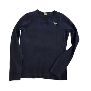 Abercrombie‎ and Fitch Men's Blue v-neck long sleeve pullover sweater Sz LG